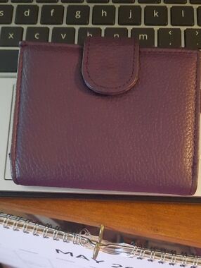 Leather Purple Women's Wallet - Classic Snap Closure